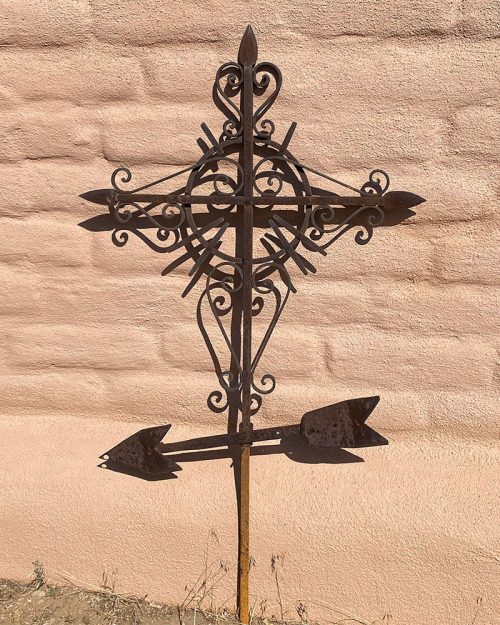 Early Mexican Wrought Iron Church Cross
