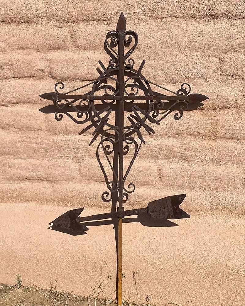 Early Mexican Wrought Iron Church Cross
