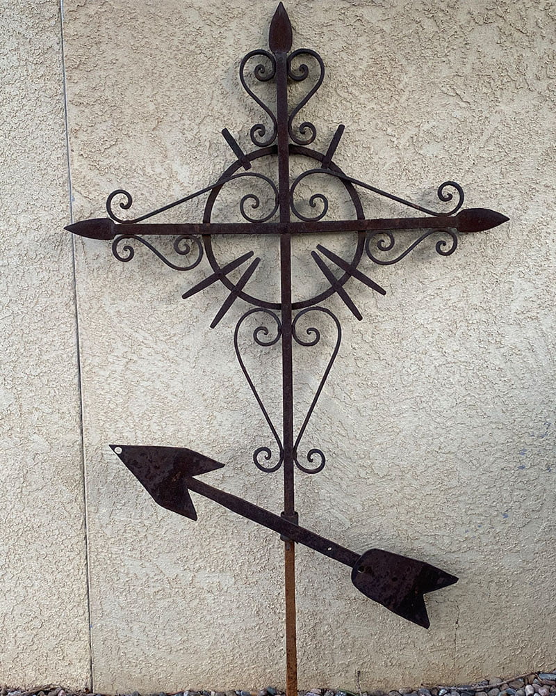 Early Mexican Wrought Iron Church Cross