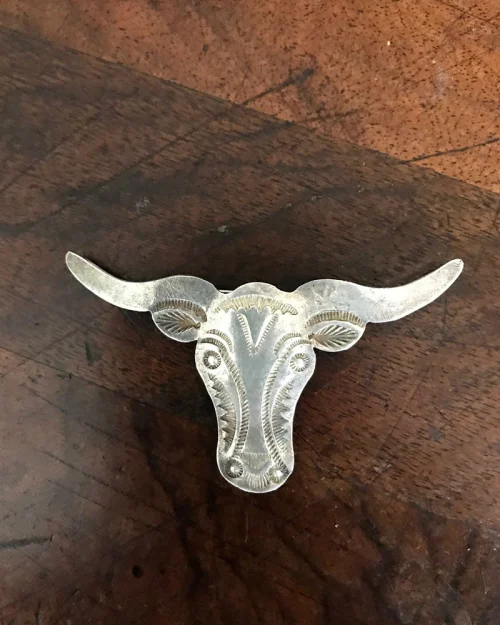 Navajo Silver Long Horn Pin
