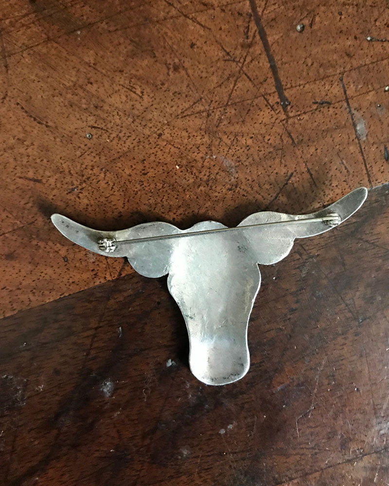 Navajo Silver Long Horn Pin