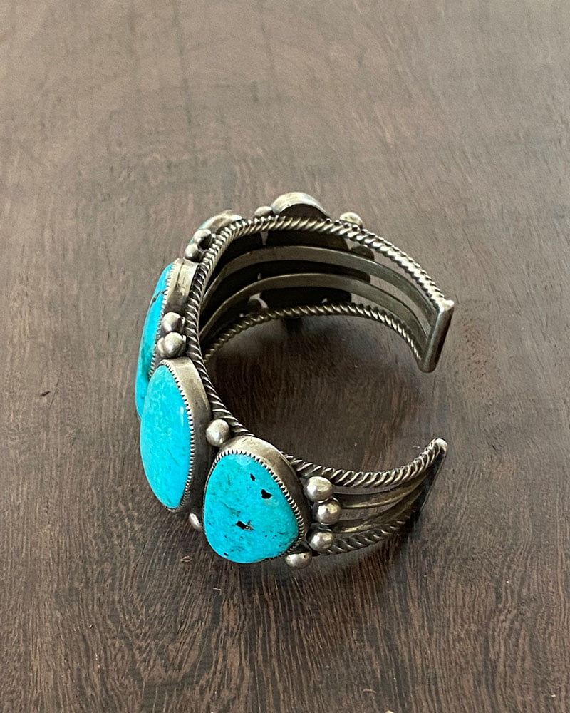 A Fabulous Turquoise Mountain 5 Stone Bracelet