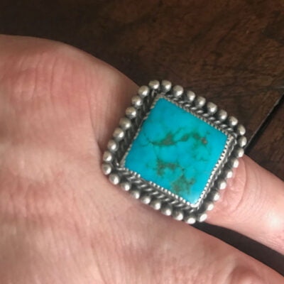Square Navajo Turquoise Ring