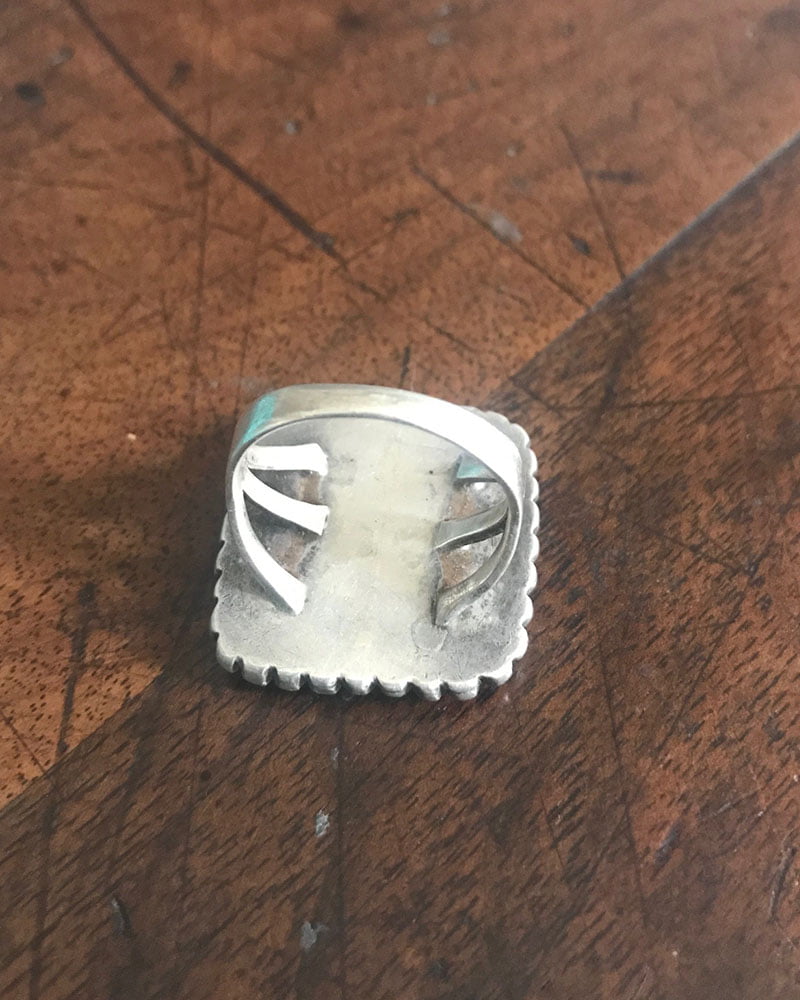 Square Navajo Turquoise Ring