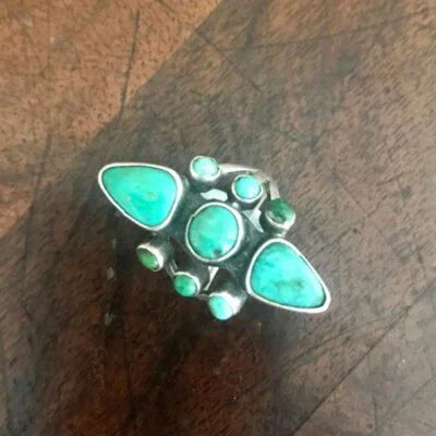Navajo Royston Turquoise Butterfly Ring