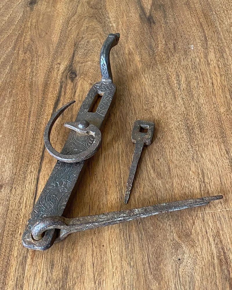 Mexican Wrought Iron Door Lock c. 1820-50's