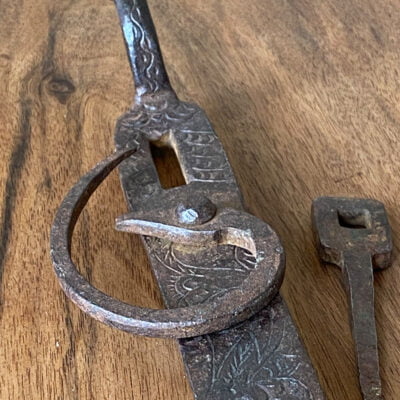 Mexican Wrought Iron Door Lock c. 1820-50's