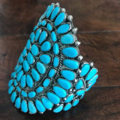 Stylish Navajo Turquoise Cluster Bracelet