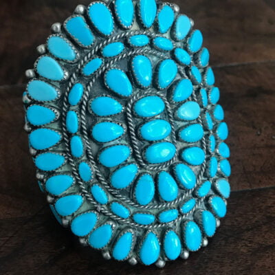 Stylish Navajo Turquoise Cluster Bracelet