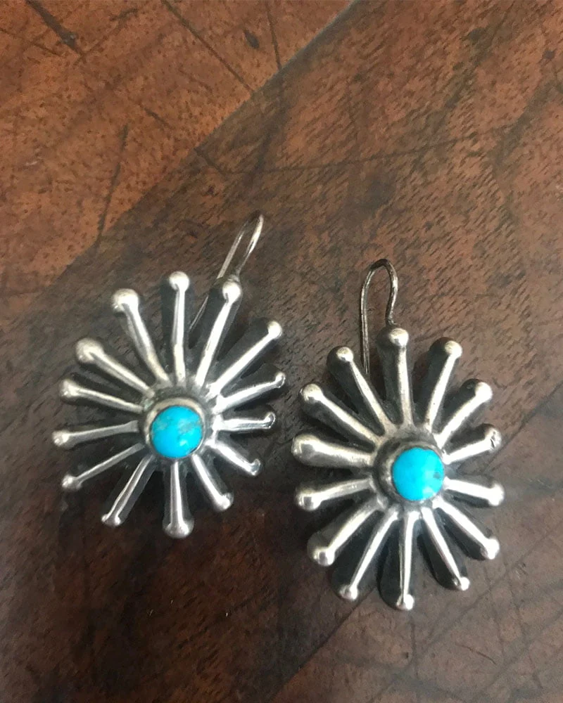 Navajo c.1910-1920s Cast Spider Earrings