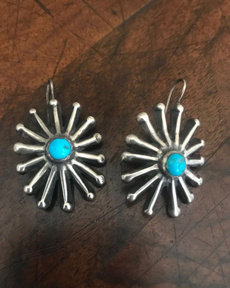 Navajo c.1910-1920s Cast Spider Earrings