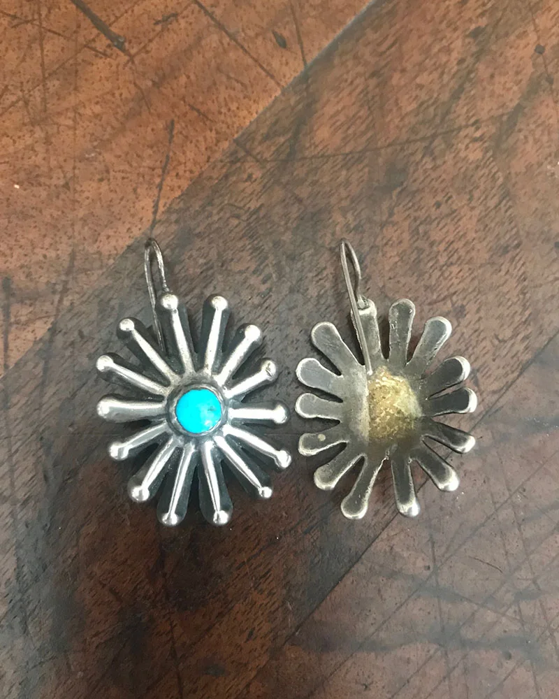 Navajo c.1910-1920s Cast Spider Earrings