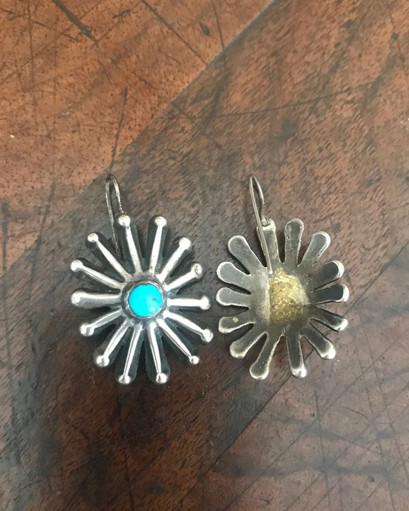 Navajo c.1910-1920s Cast Spider Earrings