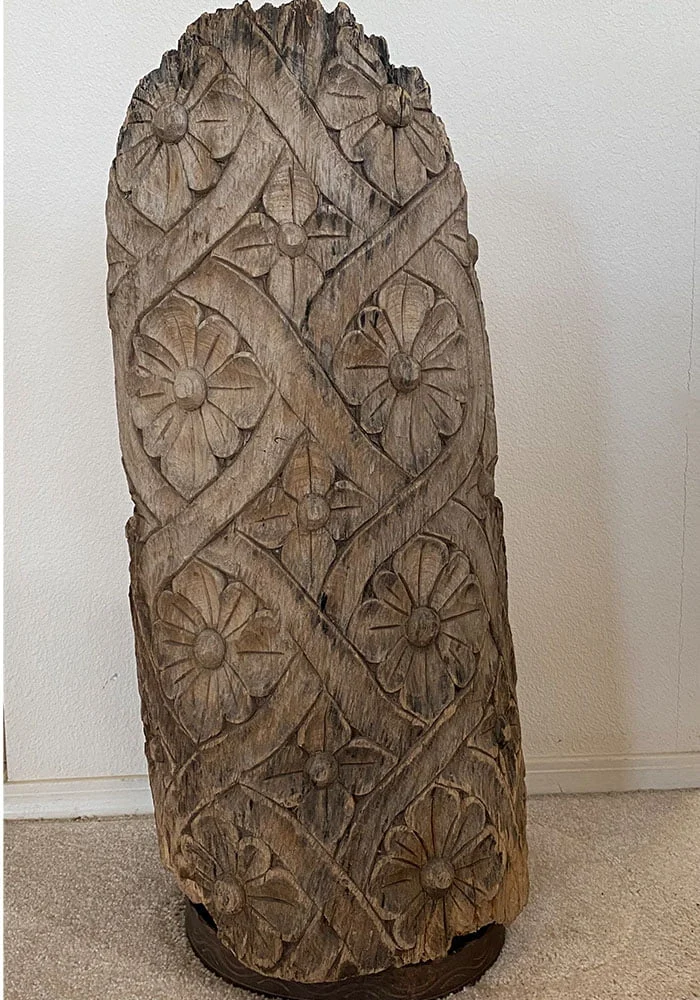 Mexican Mesquite carved stool.