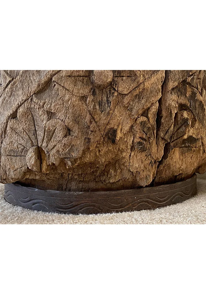 Mexican Mesquite carved stool.