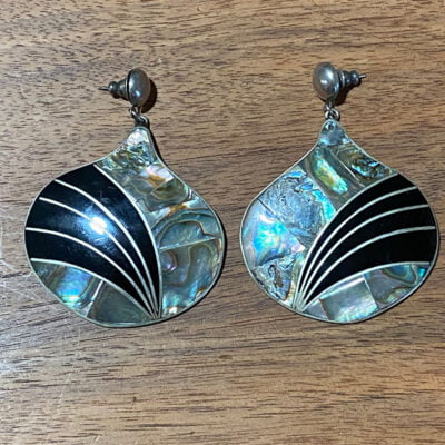 Mexican Art Deco Abalone Shell Earrings