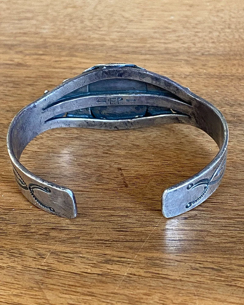 Hallmarked Fred Peshlakai Turquoise Bracelet