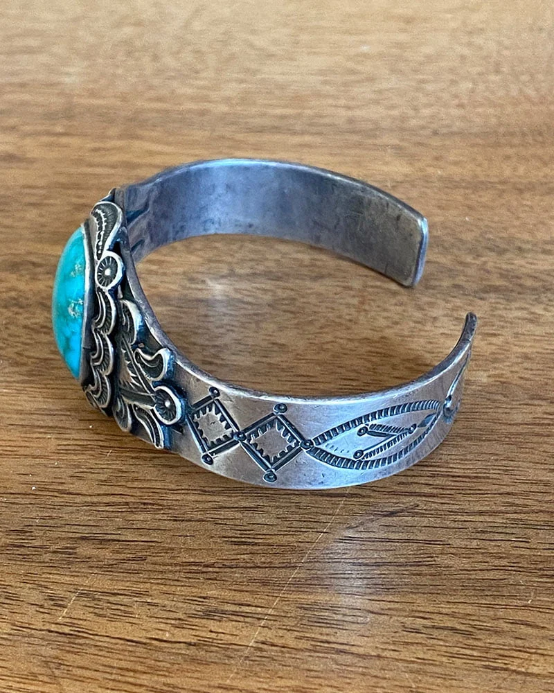 Hallmarked Fred Peshlakai Turquoise Bracelet