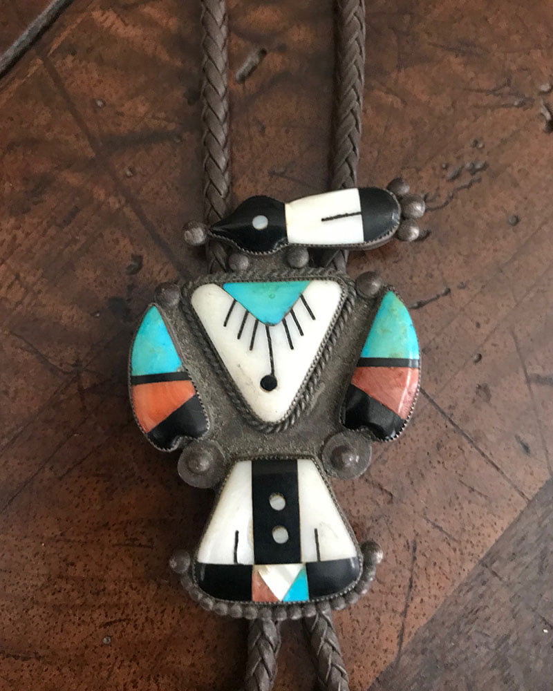 Zuni Inlaid Stone On Stone Bolo