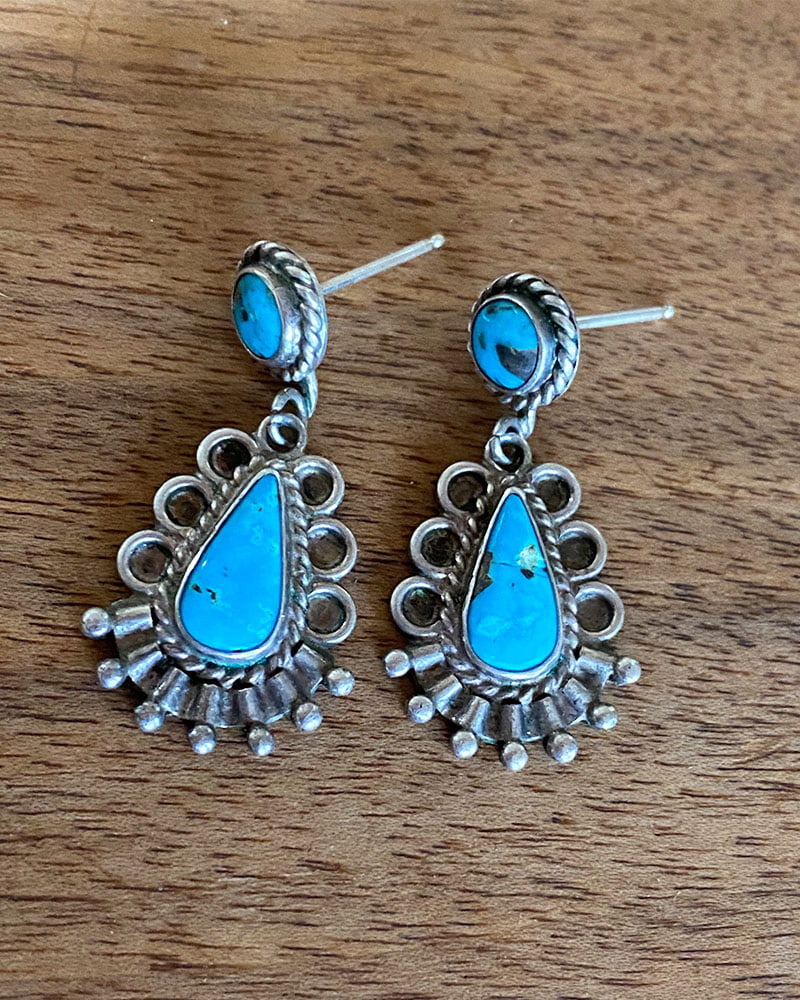 Dainty Navajo Turquoise Earrings
