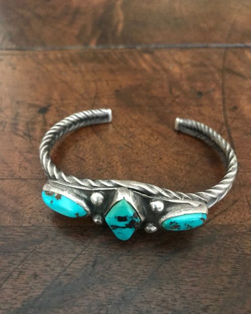 Navajo Three Stone Twist Wire Bracelet