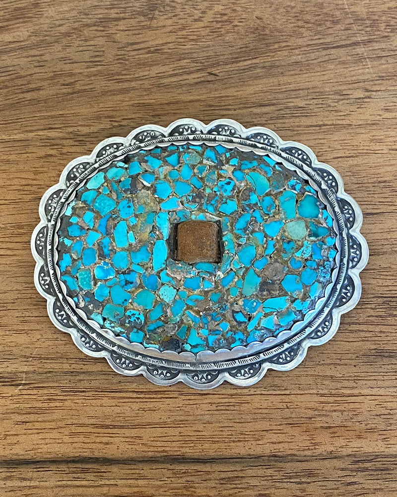Santo Domingo Turquoise Encrusted Pin