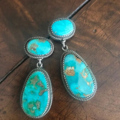 Navajo Blue Gem Turquoise Earrings