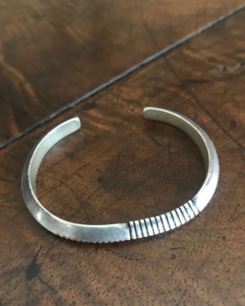 Narrow Silver Navajo Bracelet
