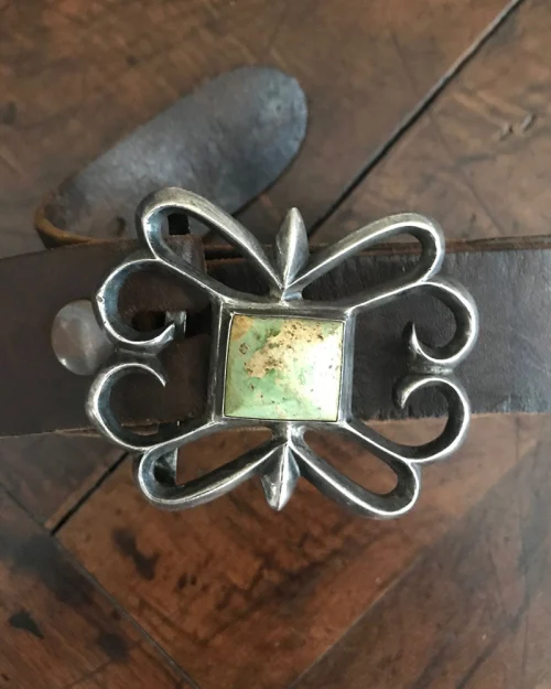 Navajo Cast Silver Belt Buckle