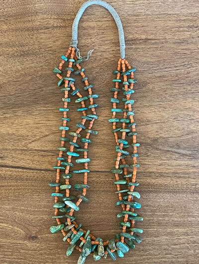 Three Strand Turquoise Pueblo Necklace