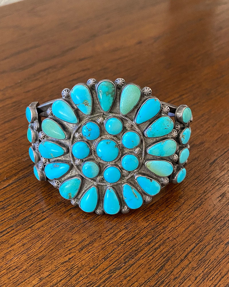 Turquoise Navajo Cluster Bracelet