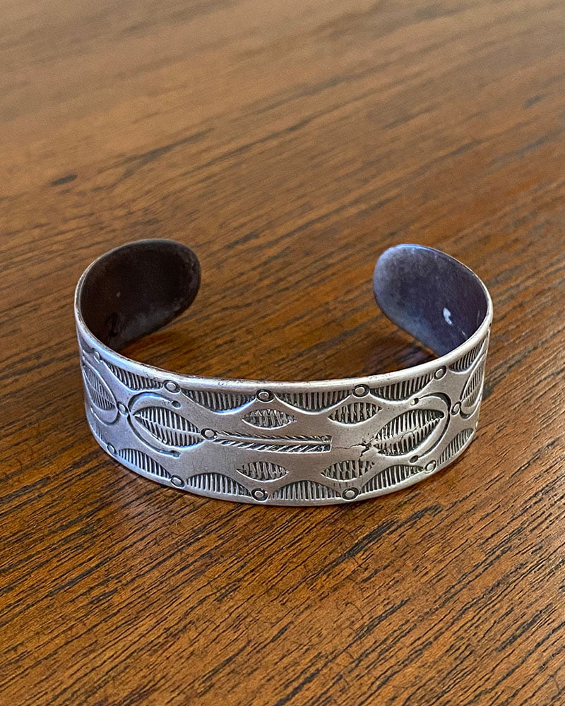 Navajo Hand Stamped Silver Bracelet
