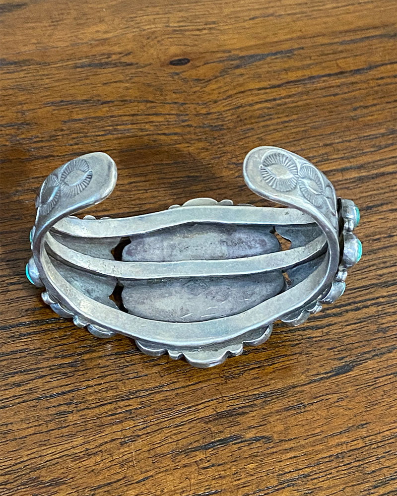 Heavy Navajo Turquoise Cluster Bracelet