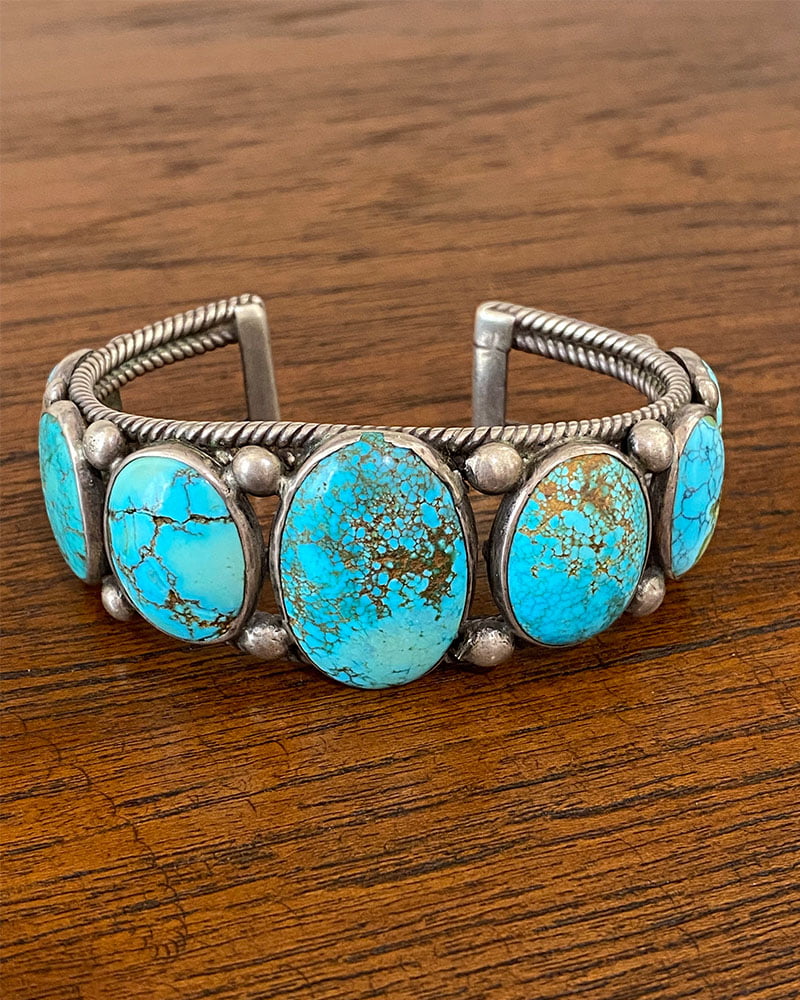 Navajo Turquoise Row Bracelet c.1930-40