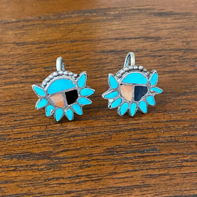 Zuni Inlaid Sun Katsina Earrings