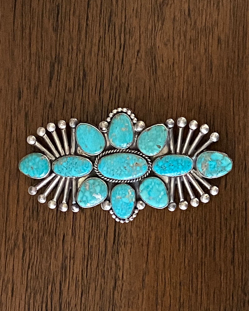 Large Navajo No8 Turquoise Pin