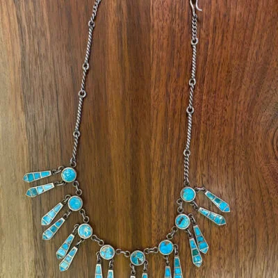 Zuni Inlaid Turquoise Necklace