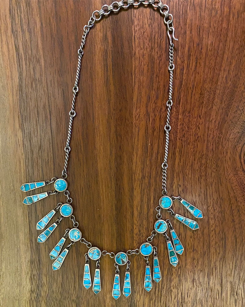 Zuni Inlaid Turquoise Necklace