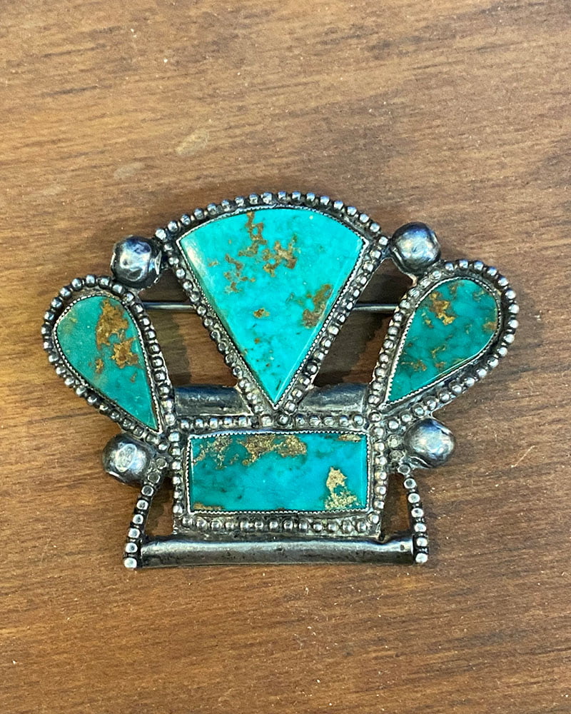 Zuni Blue Gem Turquoise Pin