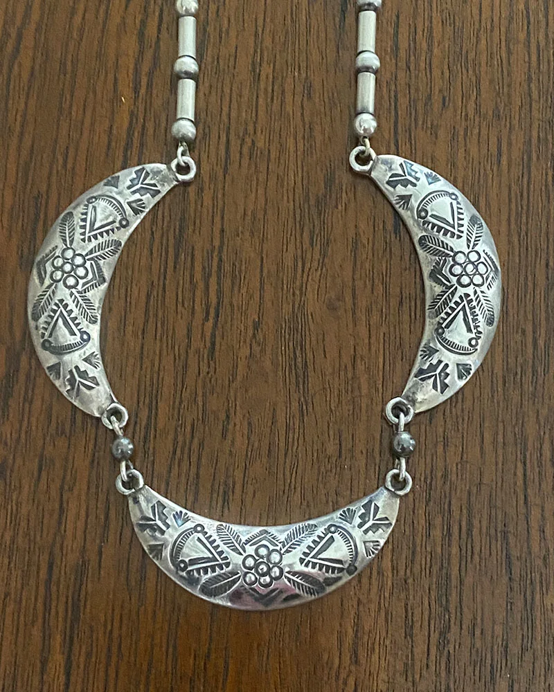 Hopi Silver Necklace By Allen Pooyouma