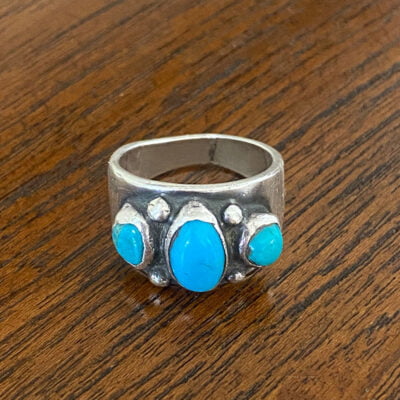 Navajo Ingot Ring With Three Stones