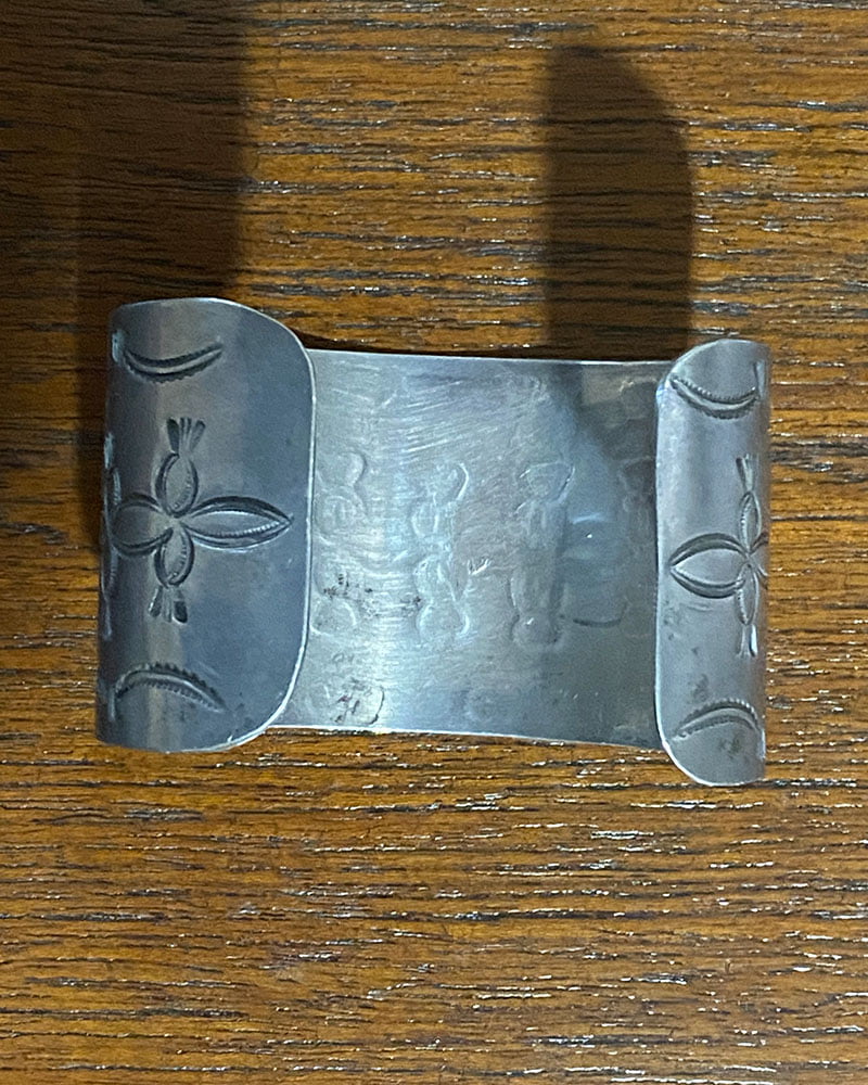 Wide Navajo Silver Bracelet