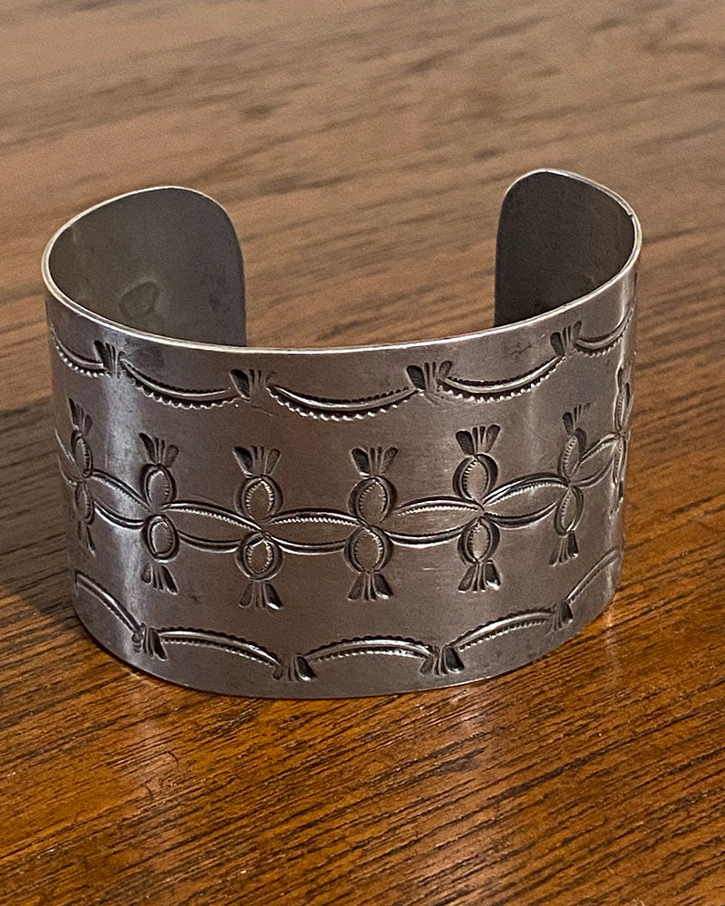 Wide Navajo Silver Bracelet