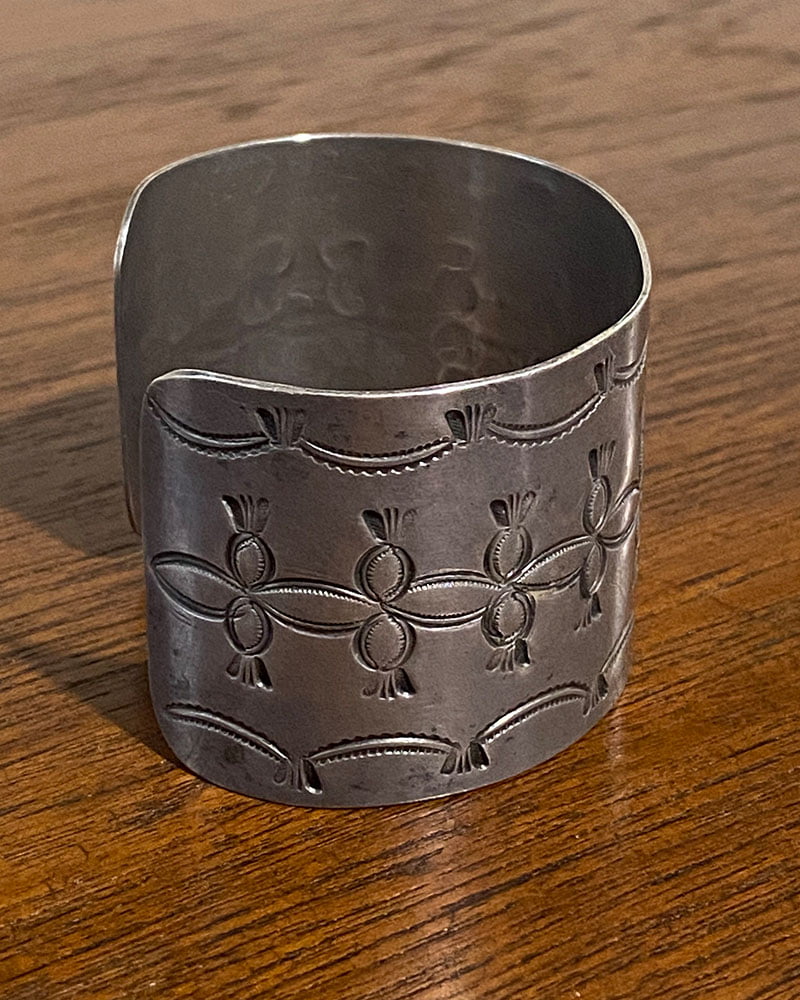 Wide Navajo Silver Bracelet