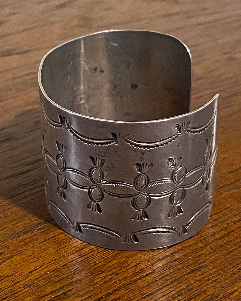 Wide Navajo Silver Bracelet