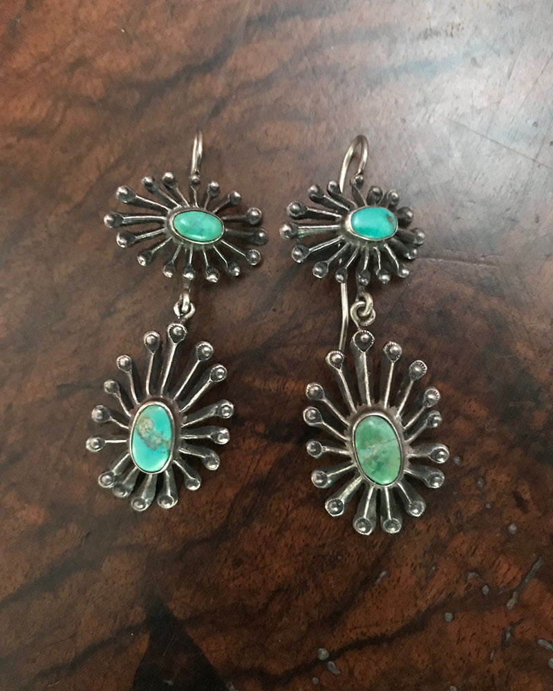 Navajo Spider Button Earrings