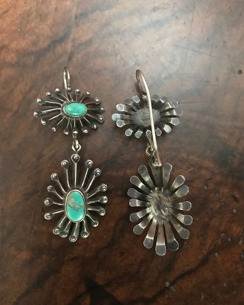 Navajo Spider Button Earrings