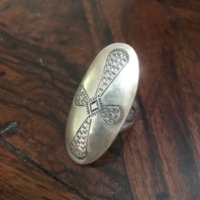 Long Silver Navajo Ring