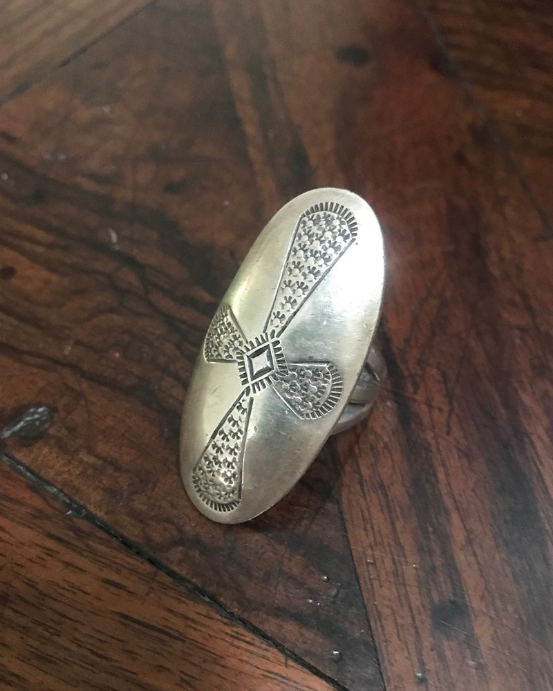 Long Silver Navajo Ring