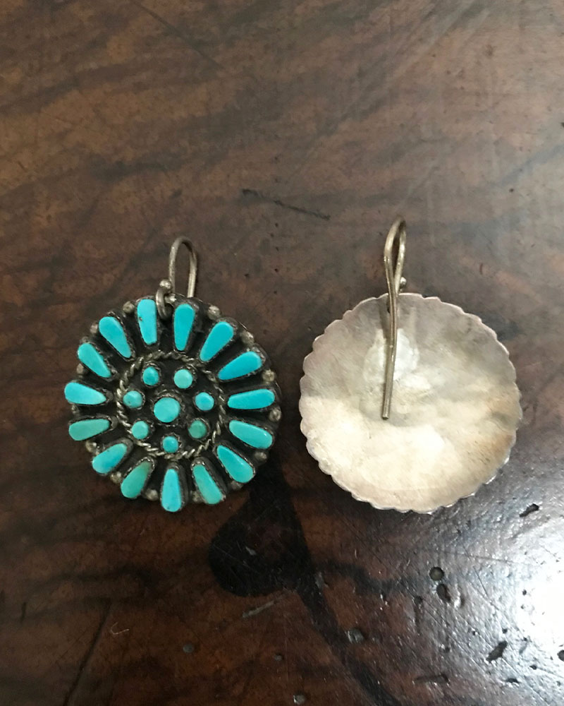 Zuni Turquoise Cluster Earrings